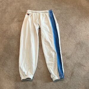 Aviator Nation blue striped sweatpants. Size medium